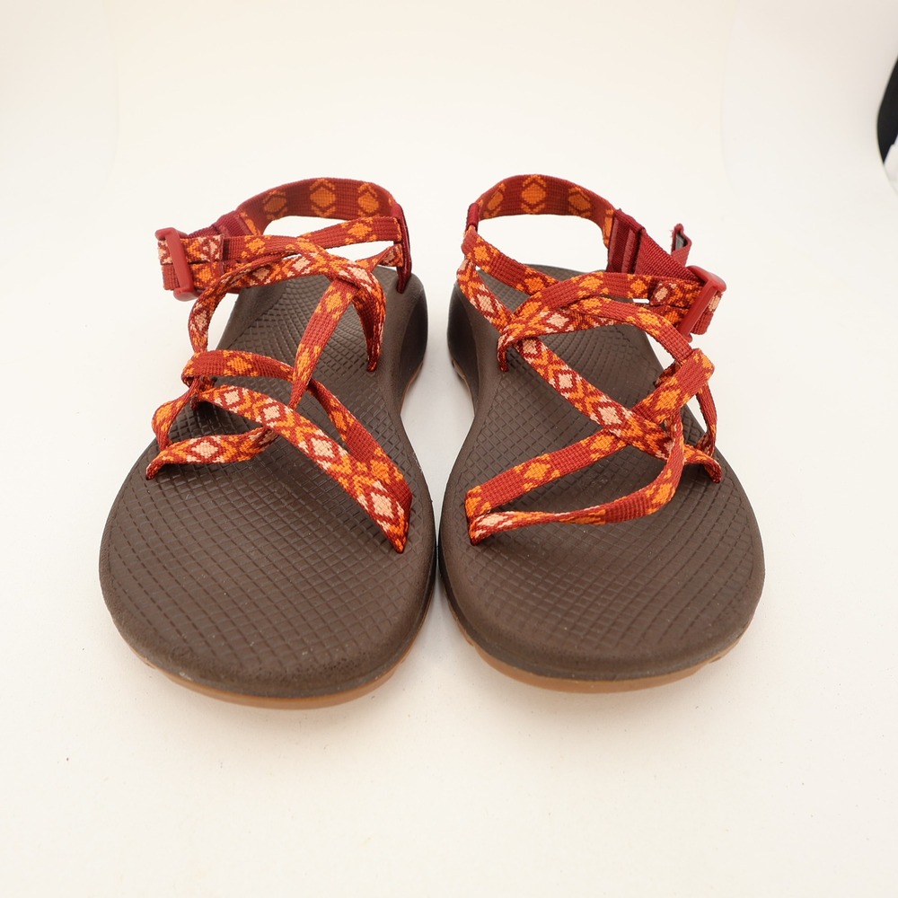 Chaco Z/Cloud X2 Womens 8 Sandals Red Orange Geometric Strappy J106506 - Picture 2 of 13